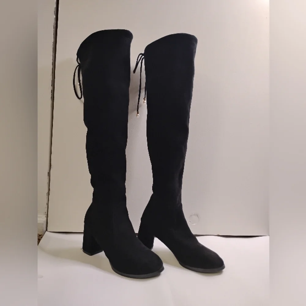 Elegant Black Over-the-Knee Boots- 3in(9cm)